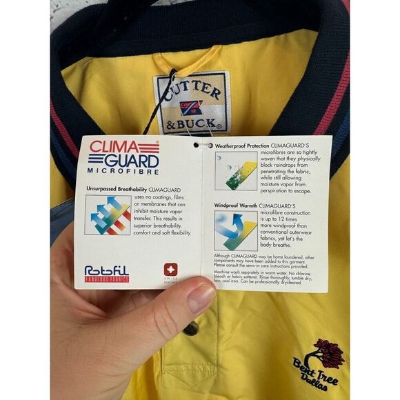 CUTTER & BUCK yellow blue red CLIMAGUARD mens windbreaker coat size L NWT - Picture 6 of 12